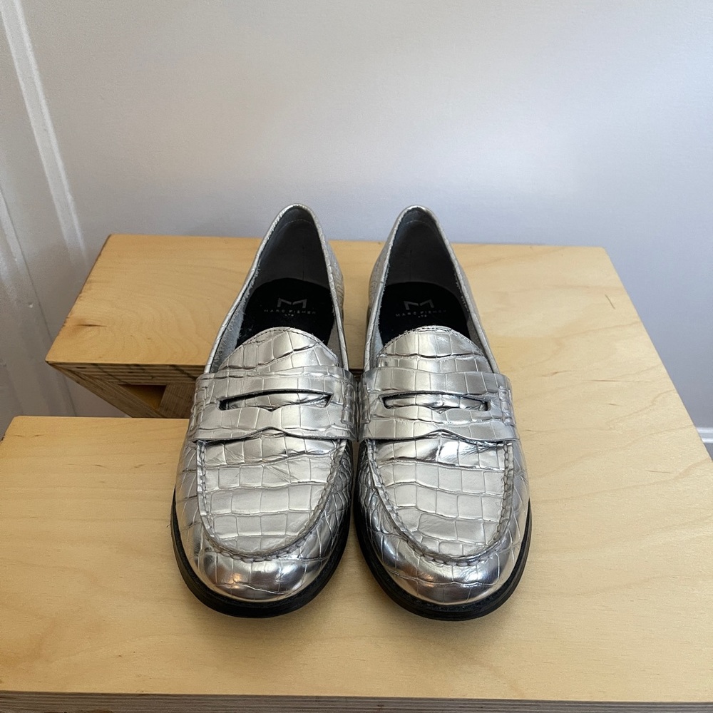 Marc Fisher metallic loafers